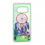 Wholesale Samsung Galaxy S8 LED Flash Design Liquid Star Dust Case (Dream Catcher Green)